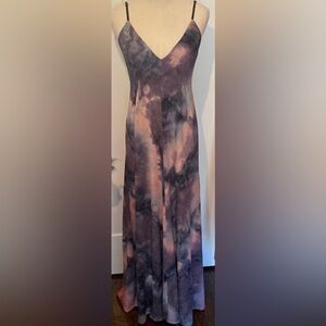 Alberto Makali stunning tie dye print long knit maxi dress adj. straps,V-neck L
